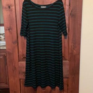 Black and teal stripped dress